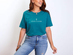 Jesus is King Shirt - Minimalist Christian Tee - Yeshua Shirt - Christian Gift - Church Apparel - Religious T-Shirt - Faith Shirt