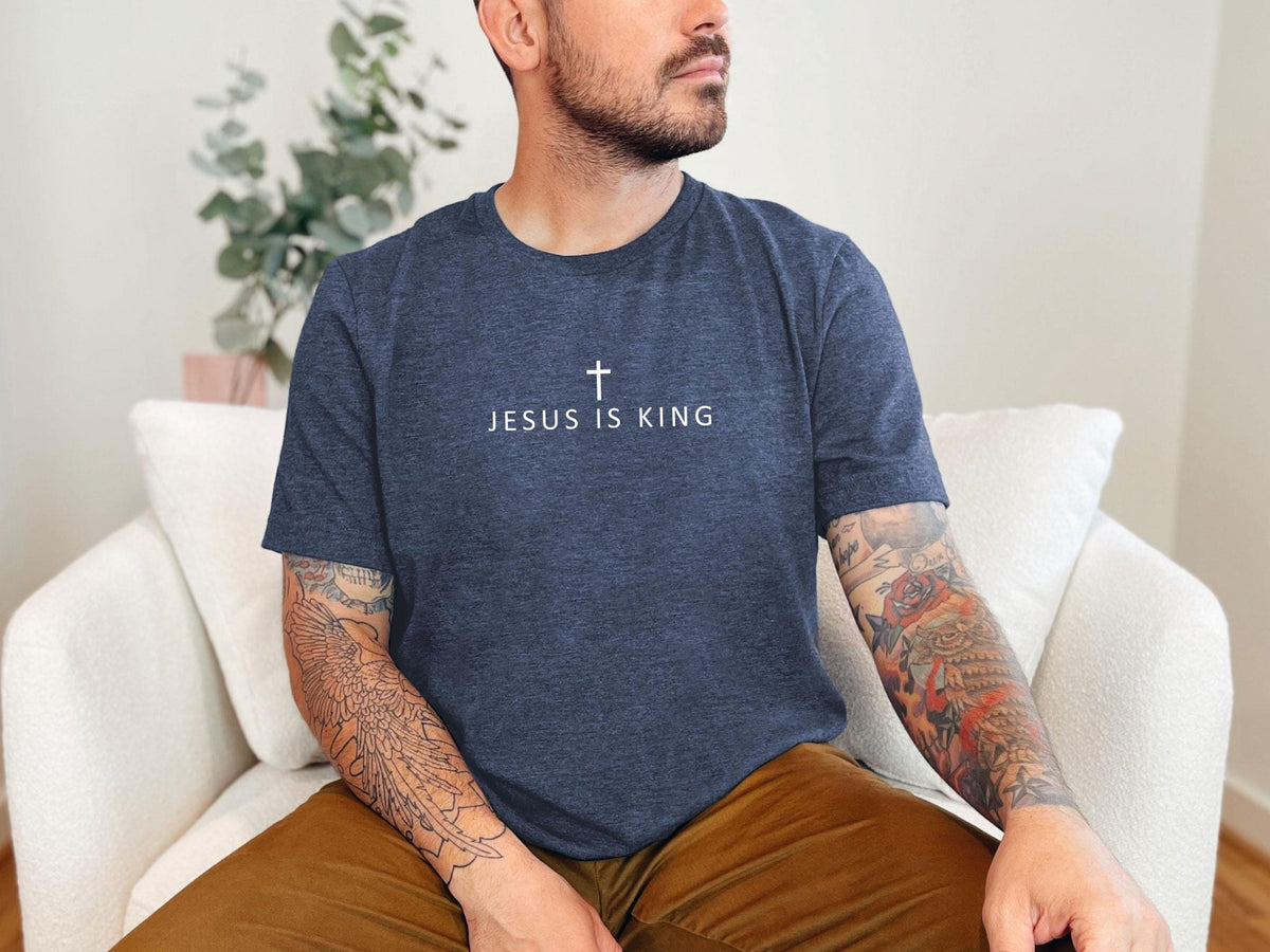 Jesus is King Shirt - Minimalist Christian Tee - Yeshua Shirt - Christian Gift - Church Apparel - Religious T-Shirt - Faith Shirt