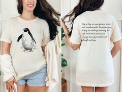 Nihilist Penguin T-Shirt - But Why Penguin Tee - Inspirational Penguin - Funny Meme Shirt - Documentary Penguin - Hiking Tee for Adventurer