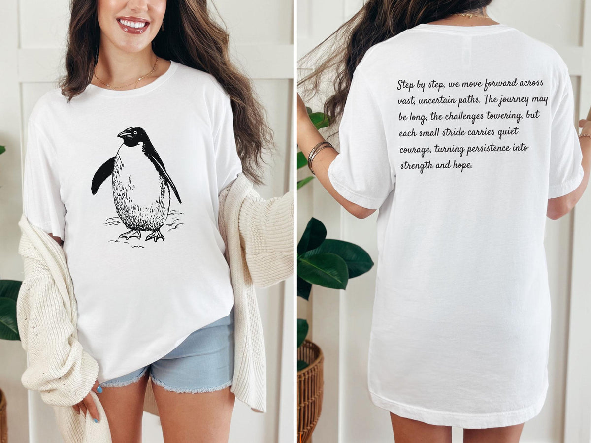 Nihilist Penguin T-Shirt - But Why Penguin Tee - Inspirational Penguin - Funny Meme Shirt - Documentary Penguin - Hiking Tee for Adventurer