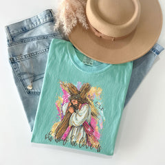 Comfort Colors® Jesus Carrying the Cross - Christian Easter Gift - Spring T-Shirt - Jesus Lover Gift - Faith Based Tee - Religious Shirt