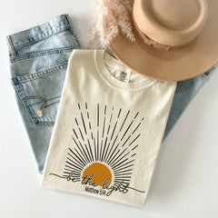 Comfort Colors® Be The Light Shirt - Matthew 5:14 Tee - Bible Verse - Christian Gift - Inspirational Tee - Faith Shirt - Sun Celestial