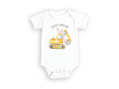 Eggs-Cavator Kids Shirt - Easter Egg Hunt - Boys Easter - Funny Easter -Natural Kids Tee - Easter Bunny Bodysuit - Toddler Pullover