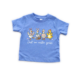 Just An Easter Goose - Funny Easter Kids Shirt - Cute Easter Goose Shirt - Easter Graphic Kids Tee - Easter Humor Kids - Spring Kids Outfit