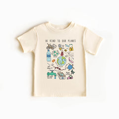 Kids Earth Day Shirt - Be Kind To Our Planet - Earth Day Toddler Tee