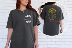 Comfort Colors® Personalized Pocket Back Logo Shirt for Companies, Teams, Parties, Schools, Custom Logo Shirt, Sports Teams, Restaurants