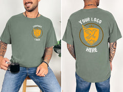 Comfort Colors® Personalized Pocket Back Logo Shirt for Companies, Teams, Parties, Schools, Custom Logo Shirt, Sports Teams, Restaurants