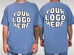 Comfort Colors® Personalized Front Back Logo Shirt for Companies, Teams, Parties, Schools, Custom Logo Shirt, Sports Teams, Restaurants