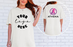 Comfort Colors® Personalized Front Back Logo Shirt for Companies, Teams, Parties, Schools, Custom Logo Shirt, Sports Teams, Restaurants