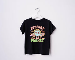 Kids Earth Day Shirt - Support Your Local Planet - Planet Awareness Toddler Tee