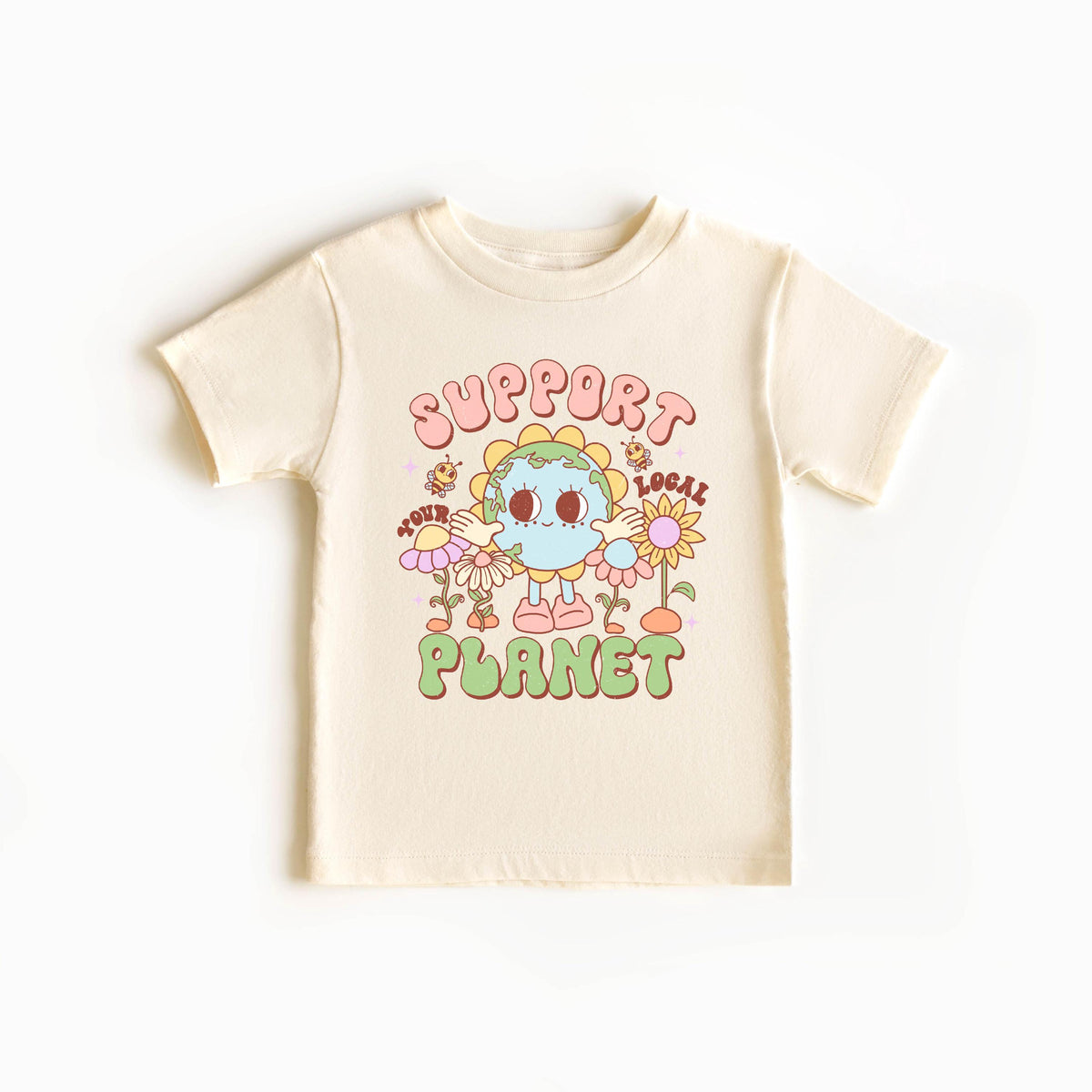 Kids Earth Day Shirt - Support Your Local Planet - Planet Awareness Toddler Tee
