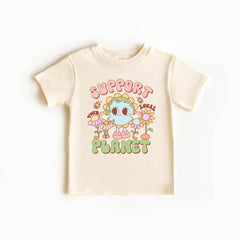 Kids Earth Day Shirt - Support Your Local Planet - Planet Awareness Toddler Tee