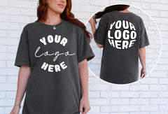 Comfort Colors® Personalized Front Back Logo Shirt for Companies, Teams, Parties, Schools, Custom Logo Shirt, Sports Teams, Restaurants