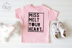 Girls Valentine Shirt - Miss Melt Your Heart Shirt - Valentine Outfit