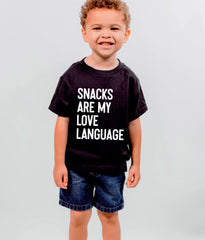 Snacks Are My Love Language Toddler Shirt - Funny Kid Valentines Day Tee