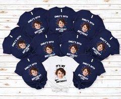Custom Face Birthday Shirts - Funny Party Crew Tees - Matching Birthday Group T-Shirts