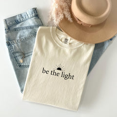Comfort Colors® Be The Light T-Shirt - Christian Tee - Matthew 5:14 - Bible Verse Shirt - Jesus Lover - Minimalist Religious Mom Gift