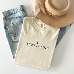 Comfort Colors® Jesus is King Shirt - Minimalist Christian Tee - Yeshua Shirt - Christian Gift - Church Apparel - Religious Shirt - Faith