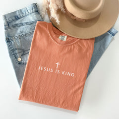 Comfort Colors® Jesus is King Shirt - Minimalist Christian Tee - Yeshua Shirt - Christian Gift - Church Apparel - Religious Shirt - Faith
