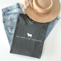 Comfort Colors® The Lord Is My Shepherd Shirt - Sheep T-Shirt - Faith Apparel - Christian Tee - Psalm 23 Shirt - Bible Verse - Religious Tee