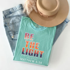 Comfort Colors® Be The Light T-Shirt - Christian Tee - Matthew 5:14 - Bible Verse Shirt - Jesus Lover - Minimalist Religious Gift - Church