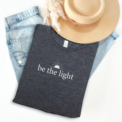 Be The Light T-Shirt - Christian Tee - Matthew 5:14 - Bible Verse Shirt - Jesus Lover - Minimalist Religious Mom Gift - Church Shirt