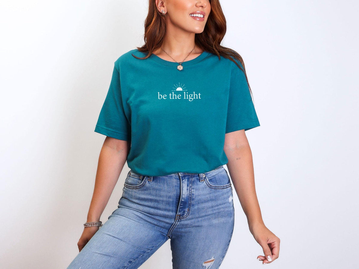 Be The Light T-Shirt - Christian Tee - Matthew 5:14 - Bible Verse Shirt - Jesus Lover - Minimalist Religious Mom Gift - Church Shirt