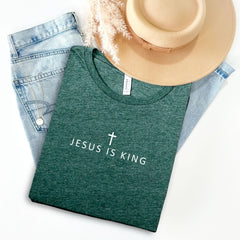 Jesus is King Shirt - Minimalist Christian Tee - Yeshua Shirt - Christian Gift - Church Apparel - Religious T-Shirt - Faith Shirt