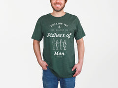 Fishers of Men Shirt - Christian Faith Tee - Religious Clothing - Outdoors Faith - Christian Fishing Shirt - Matthew 4:19 - Bible Verse