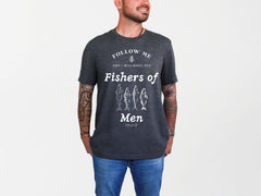Fishers of Men Shirt - Christian Faith Tee - Religious Clothing - Outdoors Faith - Christian Fishing Shirt - Matthew 4:19 - Bible Verse