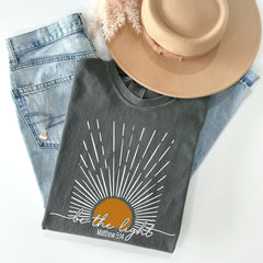 Comfort Colors® Be The Light Shirt - Matthew 5:14 Tee - Bible Verse - Christian Gift - Inspirational Tee - Faith Shirt - Sun Celestial