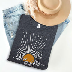 Be The Light Shirt - Matthew 5:14 Tee - Bible Verse - Christian Gift - Inspirational Tee - Faith Shirt - Sun Celestial - Jesus Lover Gift