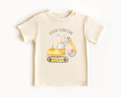 Eggs-Cavator Kids Shirt - Easter Egg Hunt - Boys Easter - Funny Easter -Natural Kids Tee - Easter Bunny Bodysuit - Toddler Pullover