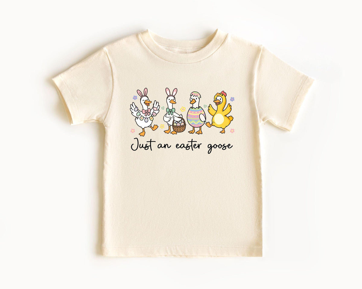 Just An Easter Goose - Funny Easter Kids Shirt - Cute Easter Goose Shirt - Easter Graphic Kids Tee - Easter Humor Kids - Spring Kids Outfit
