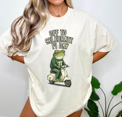 Comfort Colors® Pi Day Shirt - Off To Celebrate Pi Day - Frog Pi Day T-Shirt