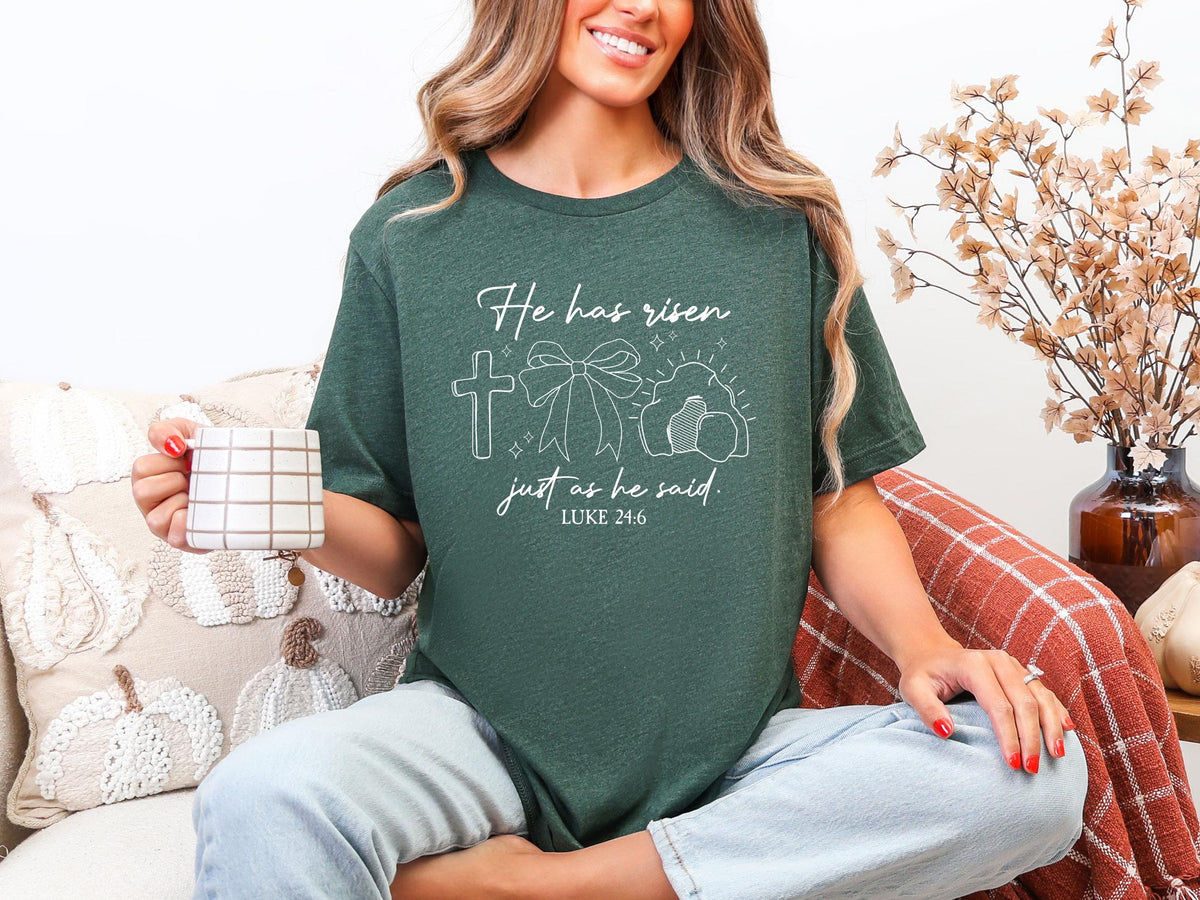 He Has Risen Shirt - Christian Easter Sunday T-Shirt - Easter Tee