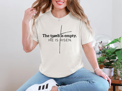 He is Risen Shirt - Easter Christian T-Shirt - Bible Verse Tee - The Tomb is Empty
