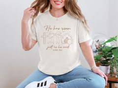 He Has Risen Shirt - Christian Easter Sunday T-Shirt - Easter Tee