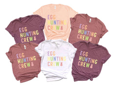 Egg Hunting Crew T-Shirts - Family Matching Easter Day Tees - Spring Egg Hunt Shirts
