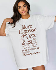 Comfort Colors® Espresso Coffee Shirt - More Espresso Less Depresso Caffeine Lover T-Shirt