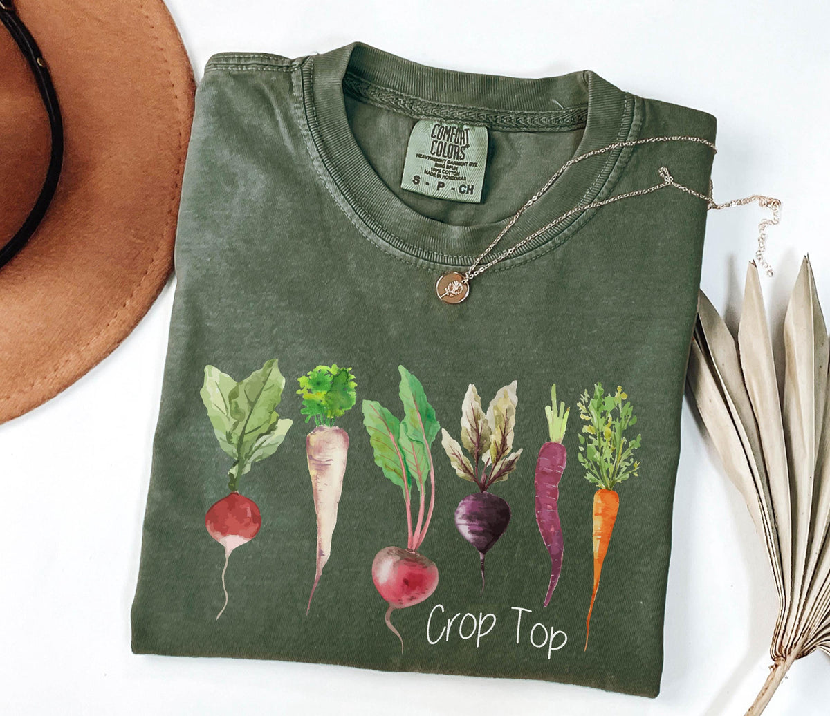 Comfort Colors® Garden Vegetable Shirt - Crop Top T-Shirt - Farmer Tee