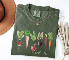 Comfort Colors® Garden Vegetable Shirt - Crop Top T-Shirt - Farmer Tee