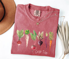 Comfort Colors® Garden Vegetable Shirt - Crop Top T-Shirt - Farmer Tee