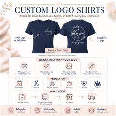 Personalized Pocket & Back Logo Shirt for Companies, Teams, Parties, Schools, Custom Design Logo Shirt, Coffee Shop, Restaurant, Barber Tees