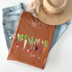 Comfort Colors® Garden Vegetable Shirt - Crop Top T-Shirt - Farmer Tee